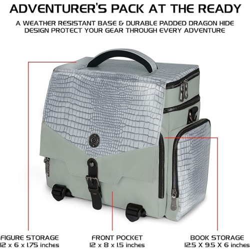 Sac DND DE table d'ENRICHISSEMENT - Sac d'accessoires de donjons et dragons d'aventurier avec rangement pour les miniatures, porte-tapis, dés et