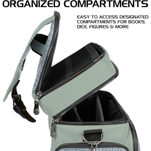 Sac DND DE table d'ENRICHISSEMENT - Sac d'accessoires de donjons et dragons d'aventurier avec rangement pour les miniatures, porte-tapis, dés et