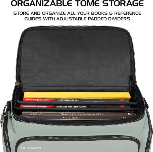 Sac DND DE table d'ENRICHISSEMENT - Sac d'accessoires de donjons et dragons d'aventurier avec rangement pour les miniatures, porte-tapis, dés et