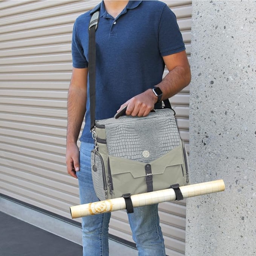 Sac DND DE table d'ENRICHISSEMENT - Sac d'accessoires de donjons et dragons d'aventurier avec rangement pour les miniatures, porte-tapis, dés et