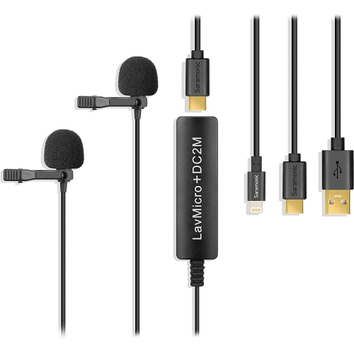 Saramonic Dual-Head Lav Mic with Hdph Omnidirectional condenser