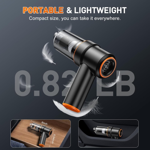 Handheld Car Vacuum Cleaner, 9000Pa Vacuum Cleaner and Air Duster, 120W High Power Wet and Dry Handheld Car Vacuum Cleaner with LED Light and