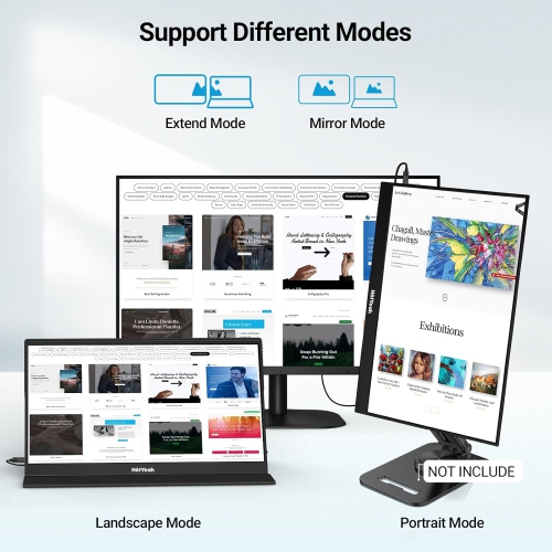 Open Box - HotYeah Touch Screen Monitor, 15.6'' 1080P 10-Point Portable Monitor Touchscreen, USB-C HDMI HDR IPS Travel Monitor with Smart Cover &