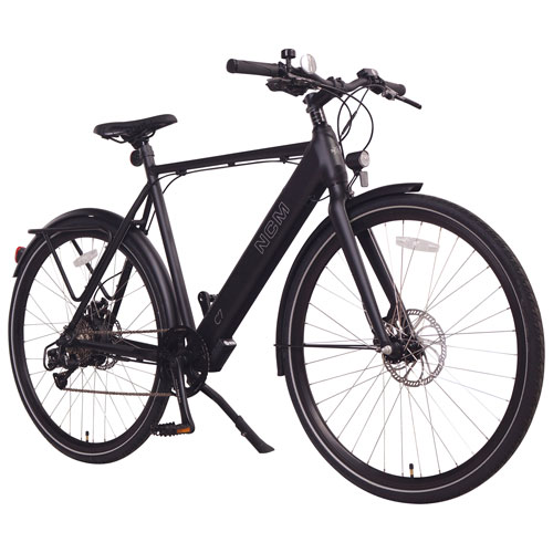 NCM C7 Electric City Bike (350W Motor / Up to 97km Range / 32km/h Top Speed) - Large - Matte Black