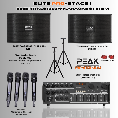 PEAK Karaoke ELITE PRO+ STAGE I Karaoke System - 1200W