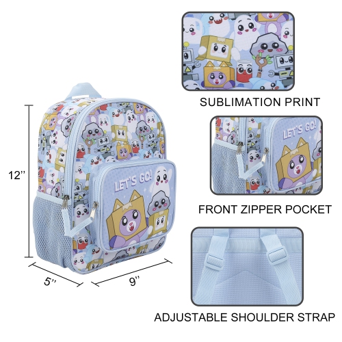 LankyBox Character Group Shot 2-Piece Youth EVA Wheeled Youth Luggage & Travel Backpack Set