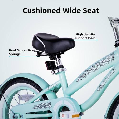 JOYSTAR 16 Inch Kids Bike with Training Wheels for Ages 4-7 Years Old Girls Bike Toddler Bike Beach Cruiser Kids Bicycle Green