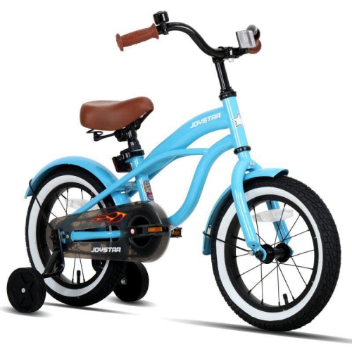 JOYSTAR 14 Inch Kids Bike with Training Wheels for Ages 3-5 Years Old Girls Boys Bike Toddler Bike Beach Cruiser Kids Bicycle Blue