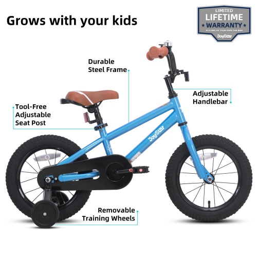 JOYSTAR TOTEM 18 Inch Kids Bike for 5-8 Year Children, Boys’ Birthday Gift Youth Bicycle with Kickstand, BMX Style, Blue