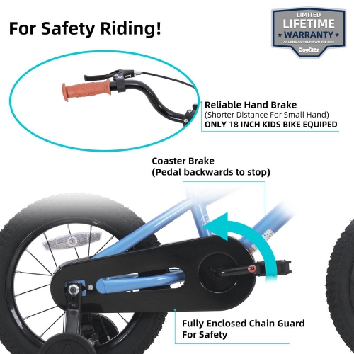 JOYSTAR TOTEM 18 Inch Kids Bike for 5-8 Year Children, Boys’ Birthday Gift Youth Bicycle with Kickstand, BMX Style, Blue