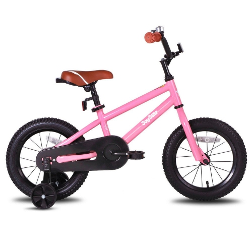JOYSTAR TOTEM 14 Inch Children’s Bike for 3-5 Year Toddlers, Boys’ Gift Bicycle with Training Wheels, BMX Design, 85% Assembled, Pink