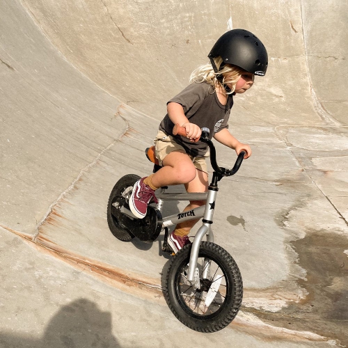 JOYSTAR TOTEM 16 Inch Toddler Bike for 4-7 Year Kids, Girls’ Present Bicycle with Training Wheels, BMX Style, 85% Assembled, Silver