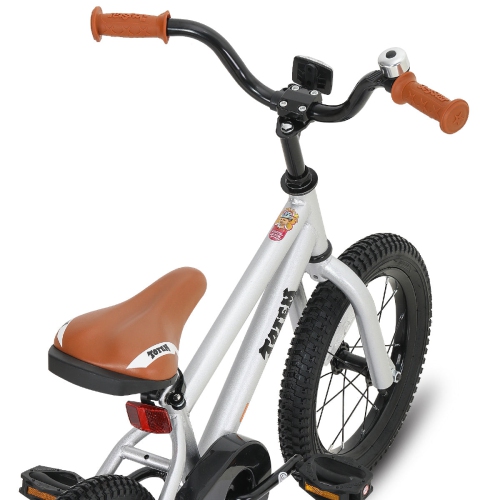 JOYSTAR TOTEM 16 Inch Toddler Bike for 4-7 Year Kids, Girls’ Present Bicycle with Training Wheels, BMX Style, 85% Assembled, Silver