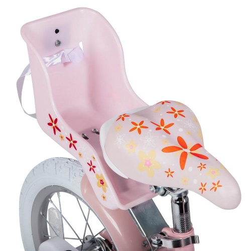JOYSTAR Unicorn 12 Inch Girls Bike for Ages 2-4 Years | Princess-Themed Toddler Bike with Training Wheels, Doll Seat, Basket & Streamers | Pink