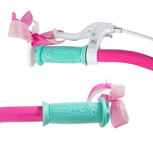 JOYSTAR Unicorn 16 Inch Girls Bike for Ages 4-6 Years | Princess-Themed Kids Bike with Training Wheels, Doll Seat, Basket & Streamers | Green