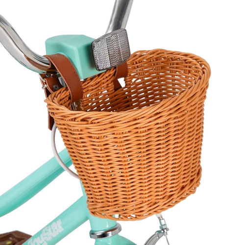 JOYSTAR Fantasy 14 po pour enfants 3-5, comprend des roues d'entraînement, un panier, un fini vert élégant