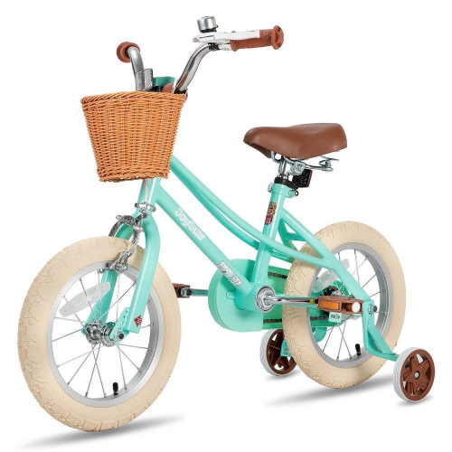 JOYSTAR Fantasy 14 po pour enfants 3-5, comprend des roues d'entraînement, un panier, un fini vert élégant