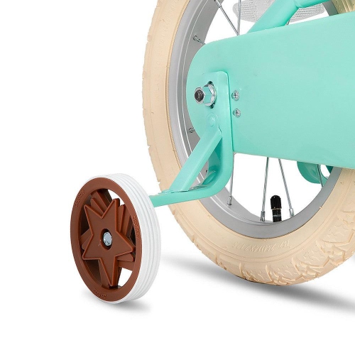 JOYSTAR Fantasy 14 po pour enfants 3-5, comprend des roues d'entraînement, un panier, un fini vert élégant