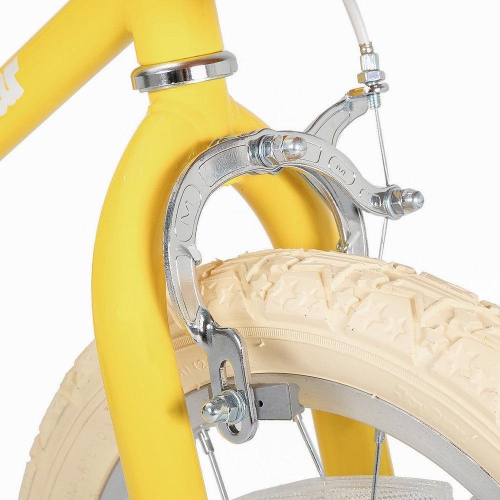 JOYSTAR Fantasy 14 Inch Kids’ Bike for 3-5 Year Toddlers, Offers Training Wheels, Basket, Cheerful Yellow Hue