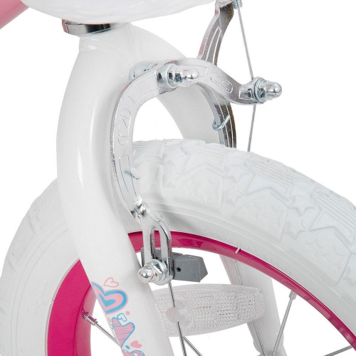 JOYSTAR Angel 14 Inch Girls Cycle for Ages 3-5 Years | Children’s Bike with Training Wheels & Basket | 14" Toddler Bicycle
