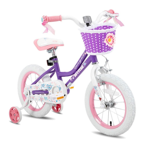 JOYSTAR Angel 12 Inch Girls Bicycle for Ages 2-4 Years | Toddler Bike with Training Wheels & Basket | 12" Kids Bike