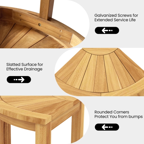 Gymax Corner Shower Stool Teak Wood Shower Bench w/ Storage Shelf Bathroom Foot Stool