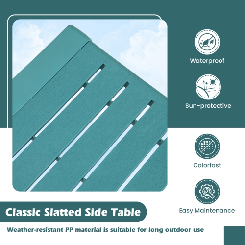 Gymax Outdoor Side Table Set of 2 18'' Weather Resistant Adirondack Table Patio