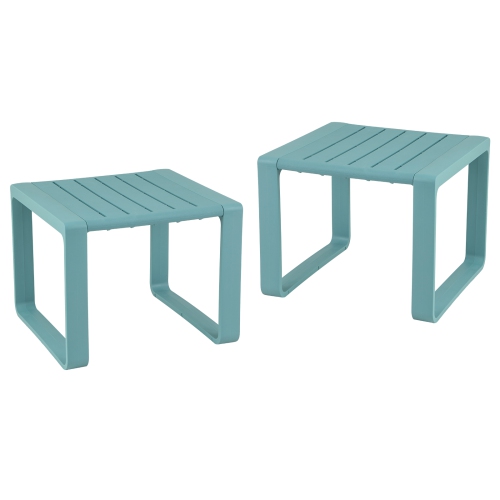 Gymax Outdoor Side Table Set of 2 18'' Weather Resistant Adirondack Table Patio