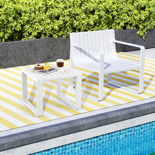 Gymax Outdoor Side Table Set of 2 18'' Weather Resistant Adirondack Table Patio