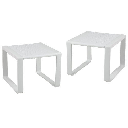 Gymax Outdoor Side Table Set of 2 18'' Weather Resistant Adirondack Table Patio