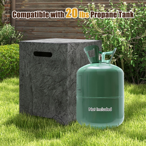 Gymax Propane Metal Tank Cover w/ Adjustable Foot Pad Cut-out Handle for Patio Garden
