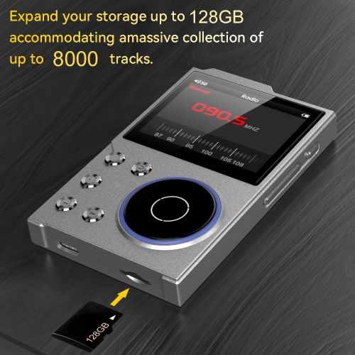 MP3 Player, Lossless DSD High Resolution Portable HiFi Digital Audio Music Player(16GB+8GB)