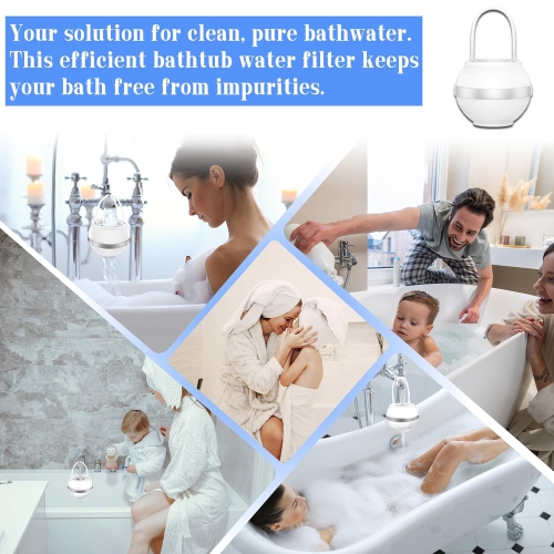 Filtre pour boule de bain - Filtre à eau pour baignoire Enlever le chlore améliore la qualité de l'eau pour rendre la peau plus douce et plus lisse,