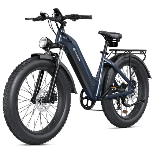 Image 1 of 10.. CYCROWN CycVerve Electric Bike for Adults With Racks & Fenders(1000W Motor/120KM Range/45KM/H Top Speed/ 26" x 4.0 Fat Tires) - Deep Gray