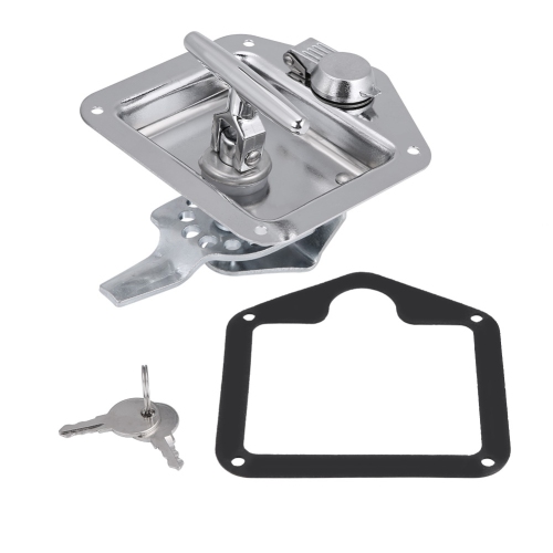 Image 1 of 10.. Stainless Steel Folding T Shape Handle Lock Tool Box Keys Kit for Truck Trailer