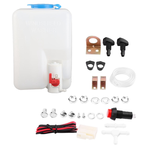 Image 1 of 9.. Universal Windshield Windscreen Washer Pump Bottle Tank Kit Cleaning Tools 12V for Classic Cars