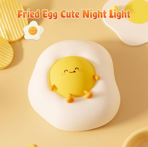 Fried Egg Cute Night Lights for Toddler, Kids, Baby, Nursery Warm Light Ambient Lamp for Snoothing, Sleeping Companion