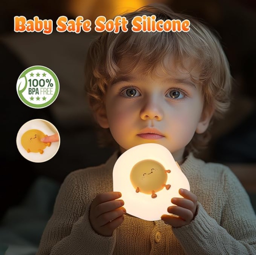 Fried Egg Cute Night Lights for Toddler, Kids, Baby, Nursery Warm Light Ambient Lamp for Snoothing, Sleeping Companion