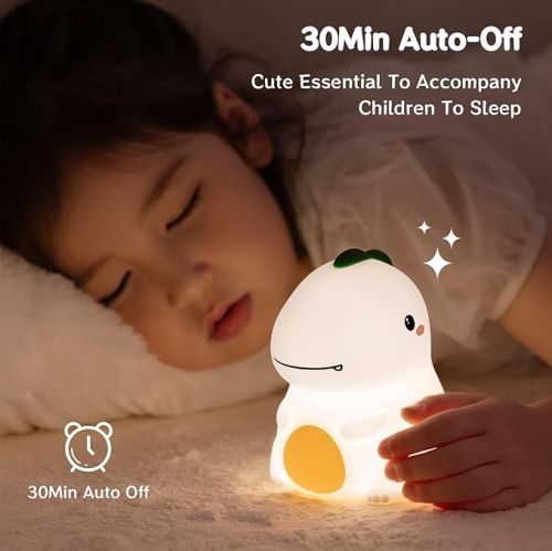 Dinosaur Nursery Night Lights - Dino Night Lamp, Ambient Warm Light, Sleeping Companion, Bedroom Bedside Essential for Toddler, Kids, Baby