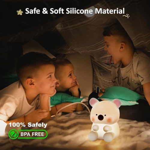 Toddler Night Light, Squishy Night Light for Kids with 2 Level Brightness and Timer, Baby Night Lights for Nursery, Rechargeable Touch Night Lamp