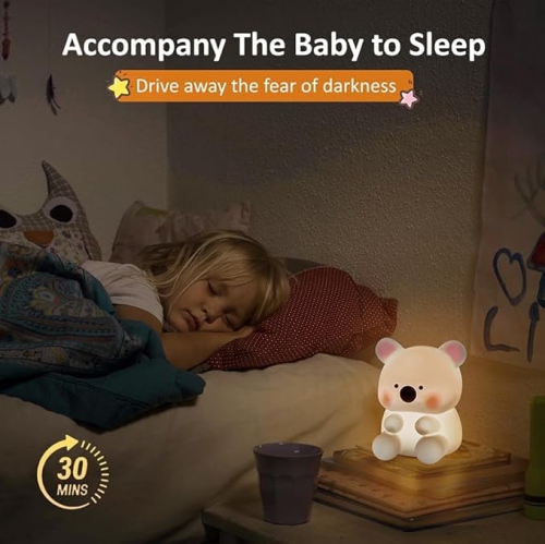 Toddler Night Light, Squishy Night Light for Kids with 2 Level Brightness and Timer, Baby Night Lights for Nursery, Rechargeable Touch Night Lamp