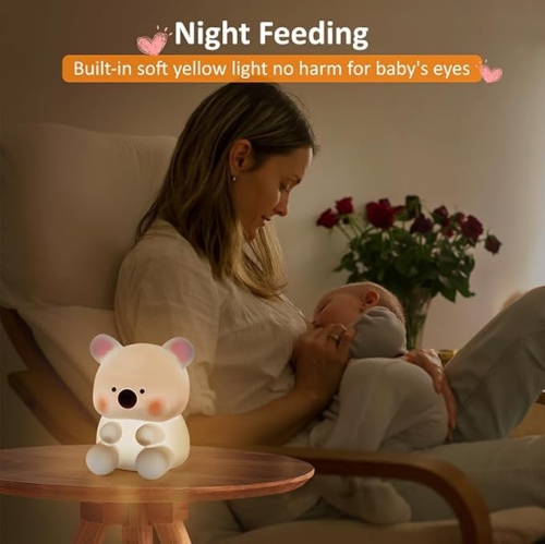 Toddler Night Light, Squishy Night Light for Kids with 2 Level Brightness and Timer, Baby Night Lights for Nursery, Rechargeable Touch Night Lamp