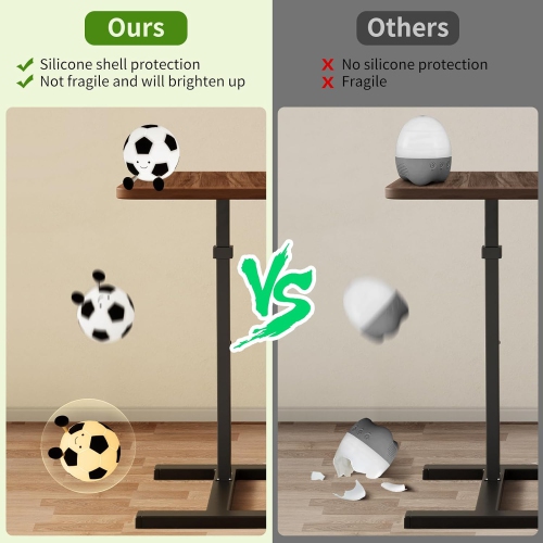 Veilleuse de soccer pour garçons Lampe lumineuse en silicone à intensité réglable pour décoration de chambre de garçon Cadeaux de Noël pour enfants