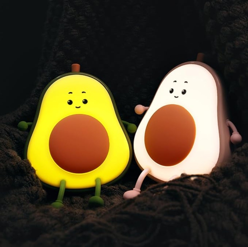 Veilleuse avocat, lampe de nuit fruit pour chambre d'enfant, lampes rechargeables USB à 3 niveaux de luminosité, veilleuse temporisée pour chambre de