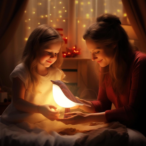 Petite lampe de bureau 2 en 1, lampe de table sans fil Bird avec gradateur de température de couleur 3 et capteur tactile - Veilleuse à pile