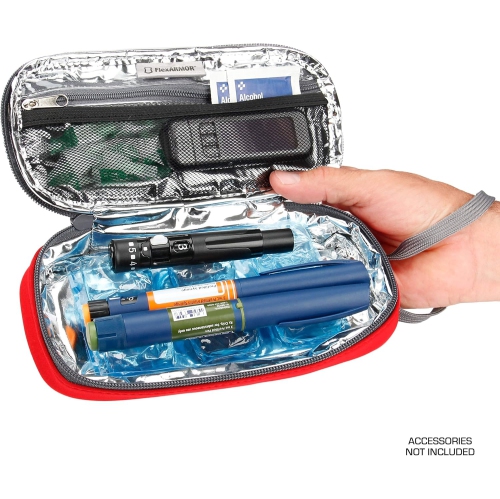 USA GEAR Diabetic Bag - Insulin Cooler Travel Case with Insulated Interior Compatible with Insulin Pen Needles, Glucose Gel Packs, Lancet Device Kit