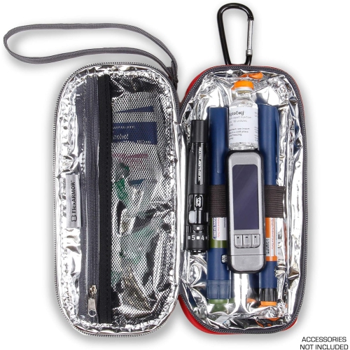 USA GEAR Diabetic Bag - Insulin Cooler Travel Case with Insulated Interior Compatible with Insulin Pen Needles, Glucose Gel Packs, Lancet Device Kit