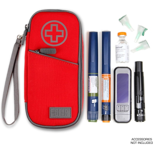 USA GEAR Diabetic Bag - Insulin Cooler Travel Case with Insulated Interior Compatible with Insulin Pen Needles, Glucose Gel Packs, Lancet Device Kit