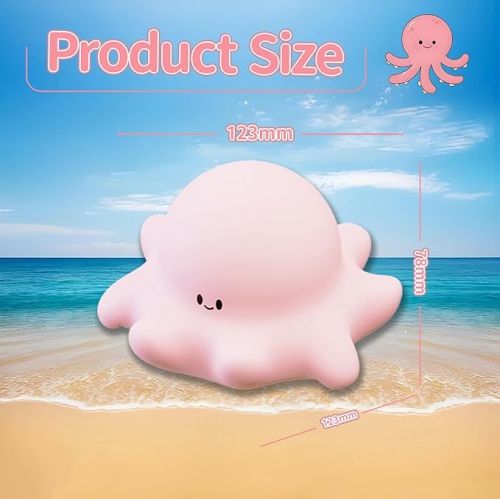 Veilleuse en silicone de Baby Octopus, veilleuse en silicone de fantaisie et intéressante, lampe de chevet rechargeable réglable