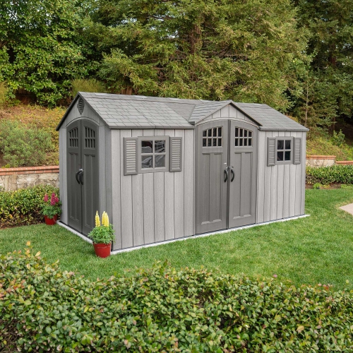 Outdoor Storage Shed, 15' x 8' With Dual Side Entry